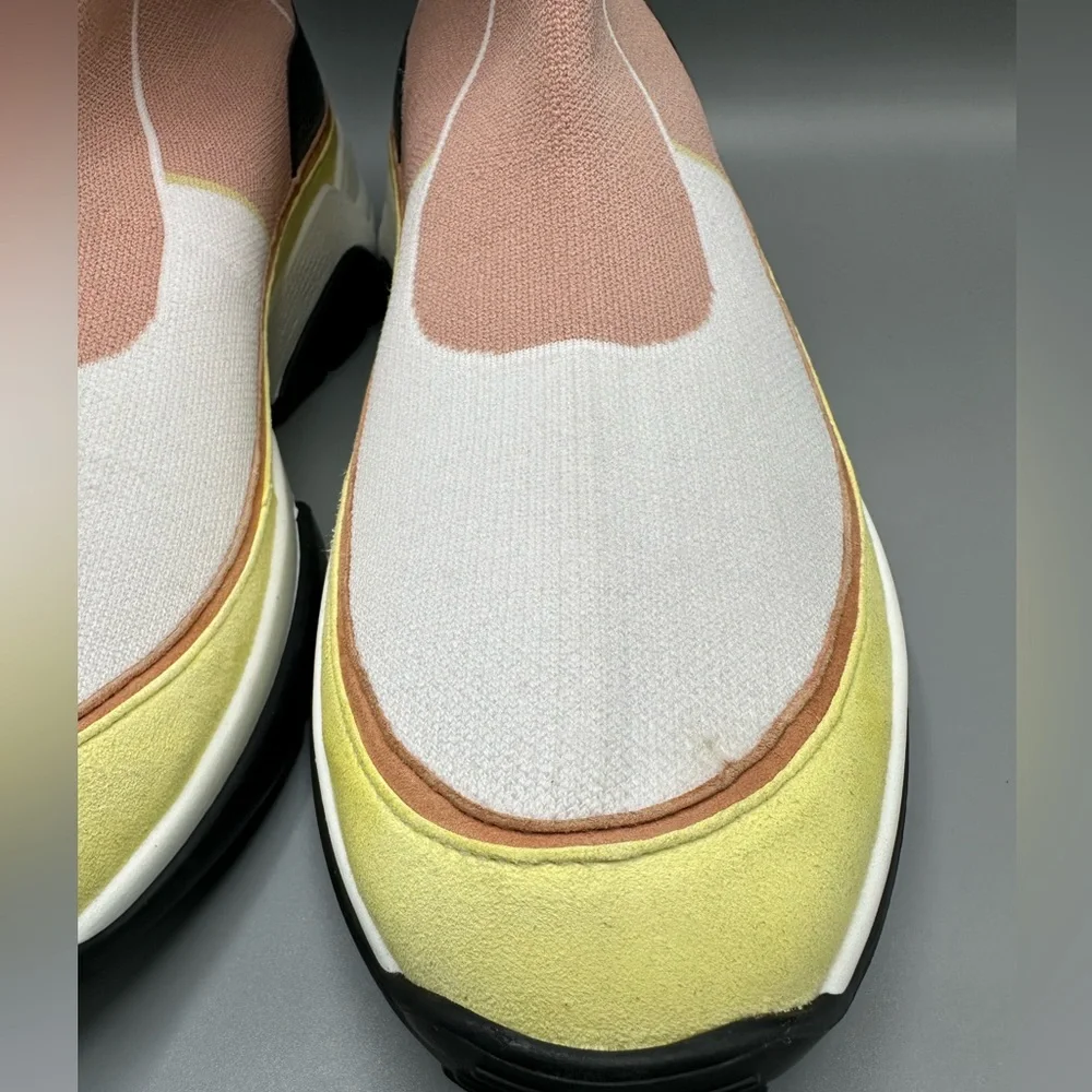 Longchamp Pink Yellow Tall Shaft Tennis Boots Sneakers